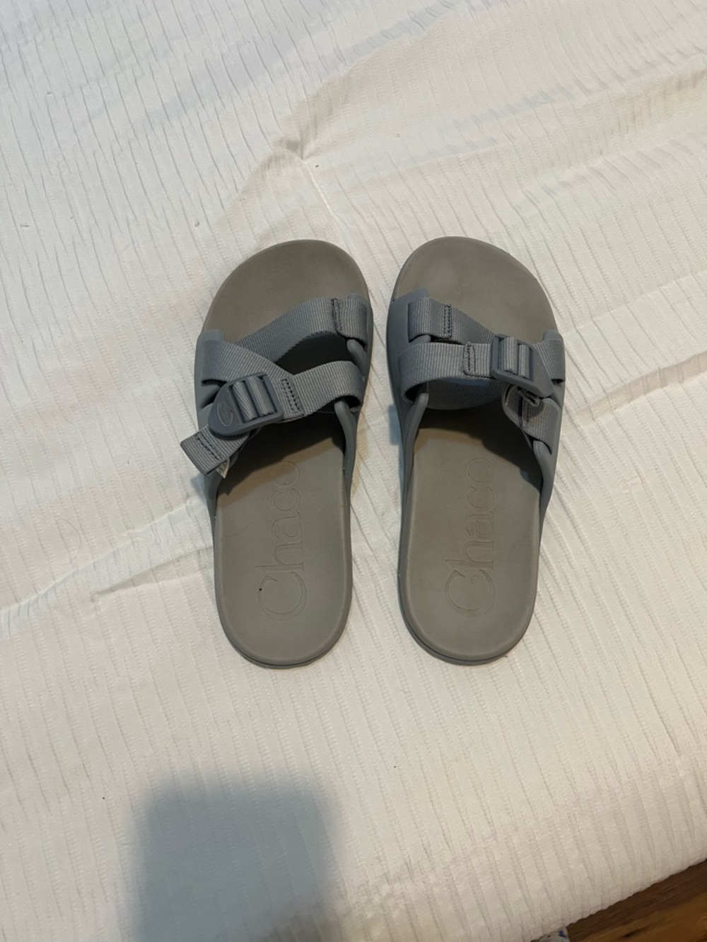 Chaco Women's Light Gray Adjustable Slide Sandal - Picture 2 of 4
